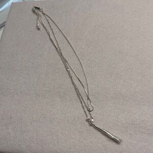 Jenny Bird Silver Layered Bar Pendant Necklace | Adjustable | Modern Minimalist